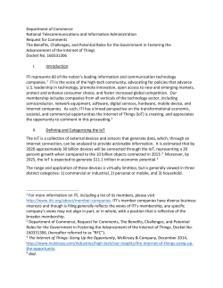 Commerce NTIA IoT Comments - Information Technology Industry