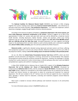 leave behind. - National Coalition for Maternal Mental Health