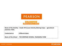 Name of the Activity : Grade VIII Lesson Activity (Raising Crops