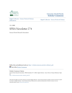 SFRA Newsletter 274 - Scholar Commons