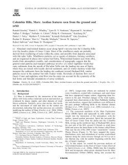 Columbia Hills, Mars: Aeolian features seen from