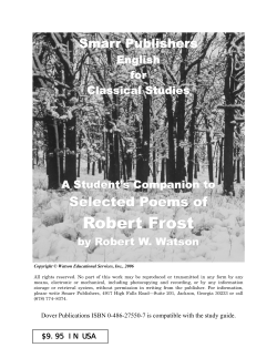 Robert Frost - Smarr Publishers