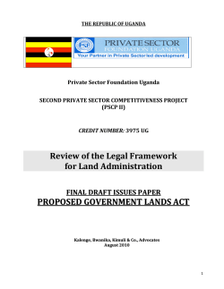 Review of the Legal Framework for Land Administration