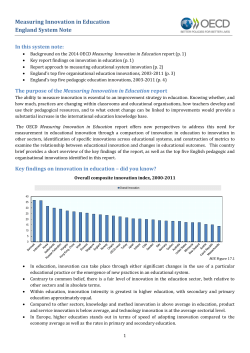 Measuring Innovation in Education England System Note