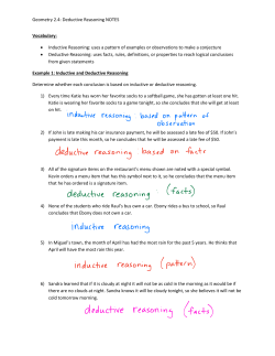 Geometry 2.4: Deductive Reasoning NOTES