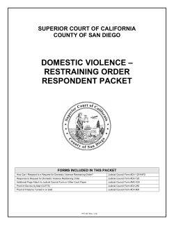 the Response Packet to an Application for Restraining Order and