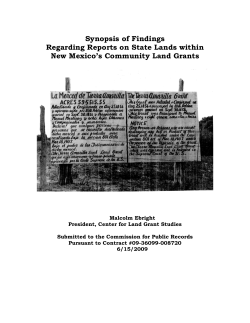 Synopsis of Findings - New Mexico Office of the State Historian