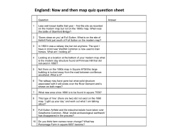 England: Now and then map quiz ques on sheet