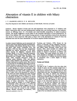 Absorption of vitamin E in children with biliary obstruction