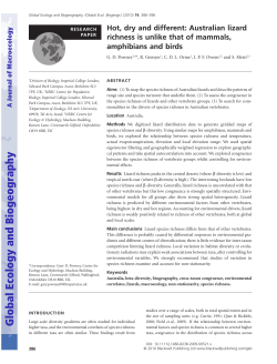 Hot, dry and different: Australian lizard richness