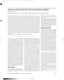 Pesticides and Breast Cancer Risk: A Review of DDT, DDE, and