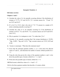 Inorganic Chemistry A Self-study exercises Chapters 1 and 2 1