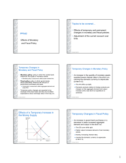 Effects of a Temporary Increase in the Money Supply Temporary