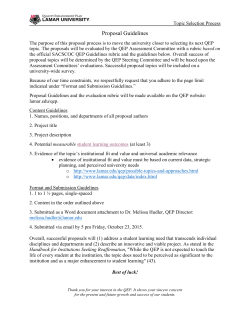 Topic Proposal Guidelines and Rubric