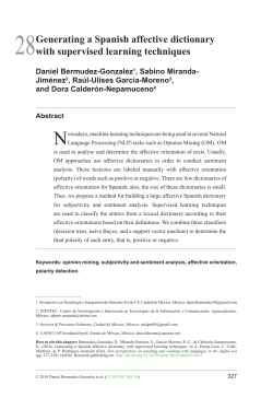 Generating a Spanish affective dictionary with supervised learning