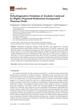 Dehydrogenative Oxidation of Alcohols Catalyzed by Highly