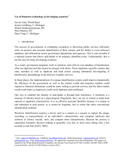 Use of biometric technology in developing countries