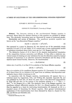 a table of solutions of the one