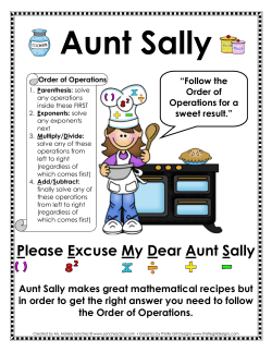 Please Excuse My Dear Aunt Sally