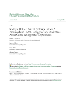 Shelby v. Holder: Brief of Professor Patricia A. Broussard and FAMU