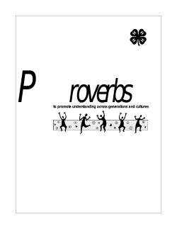 Proverbs booklet - Department of Agricultural Economics, Sociology