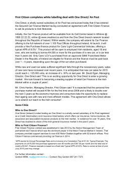 First Citizen completes white labelling deal with One Direct/ An Post