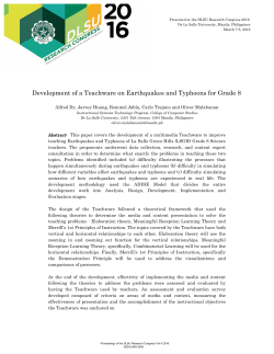 Development of a Teachware on Earthquakes and Typhoons for