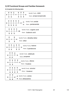 3) Of Functional Groups and Families Homework