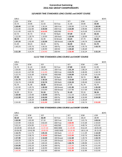 Connecticut Swimming 2016 AGE GROUP CHAMPIONSHIPS
