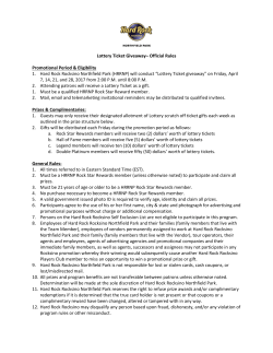 Lottery Ticket Giveaway - Hard Rock Rocksino Northfield Park