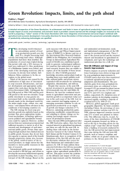 Green Revolution: Impacts, limits, and the path