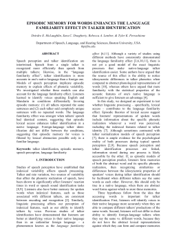 episodic memory for words enhances the language familiarity effect