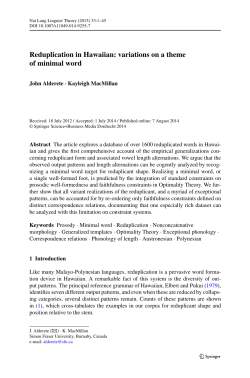 Reduplication in Hawaiian: variations on a theme of minimal word