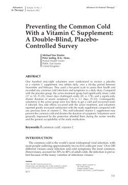 Preventing the common cold with a vitamin C supplement: A double