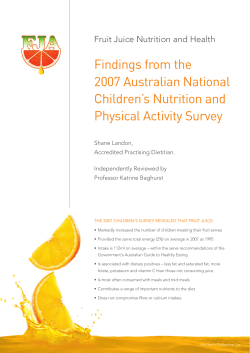 Fruit Juice Nutrition and Health &ndash; Findings from the