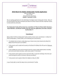 2016 March for Babies Ambassador Family