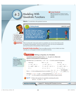 4-3 Modeling With Quadratic Functions