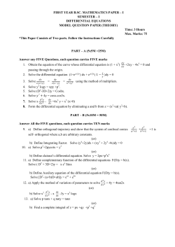 Mathematics - Adikavi Nannaya University