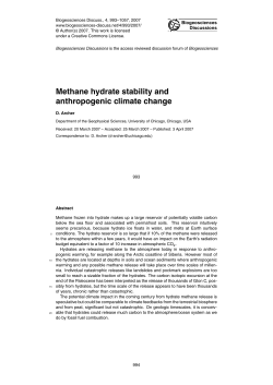 Methane hydrate stability and anthropogenic climate change