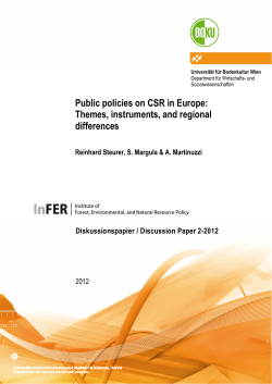Public policies on CSR in Europe: Themes