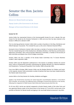 Senator the Hon. Jacinta Collins