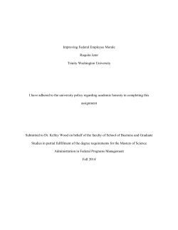 Improving Federal Employee Morale Raquita Jeter Trinity