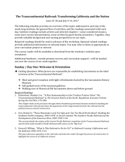 Syllabus for the 2017 Transcontinental Railroad NEH Landmarks