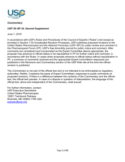 Commentary - US Pharmacopeial Convention