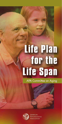 Life Plan for the Life Span - American Psychological Association