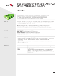 CGC SHEETROCK&reg; BRAND GLASS-MAT LINER PANELS 25.4