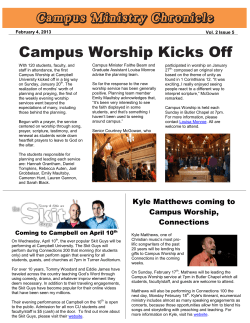 Campus Ministry Chronicle Campus Worship Kicks Off