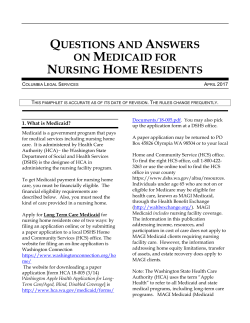 Questions and Answers on Medicaid for Nursing Home Residents