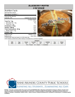 BLUEBERRY MUFFIN 2 OZ GRAIN Nutrition Facts