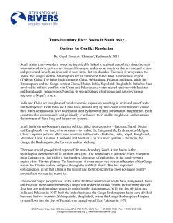 Trans-boundary River Basins in South Asia